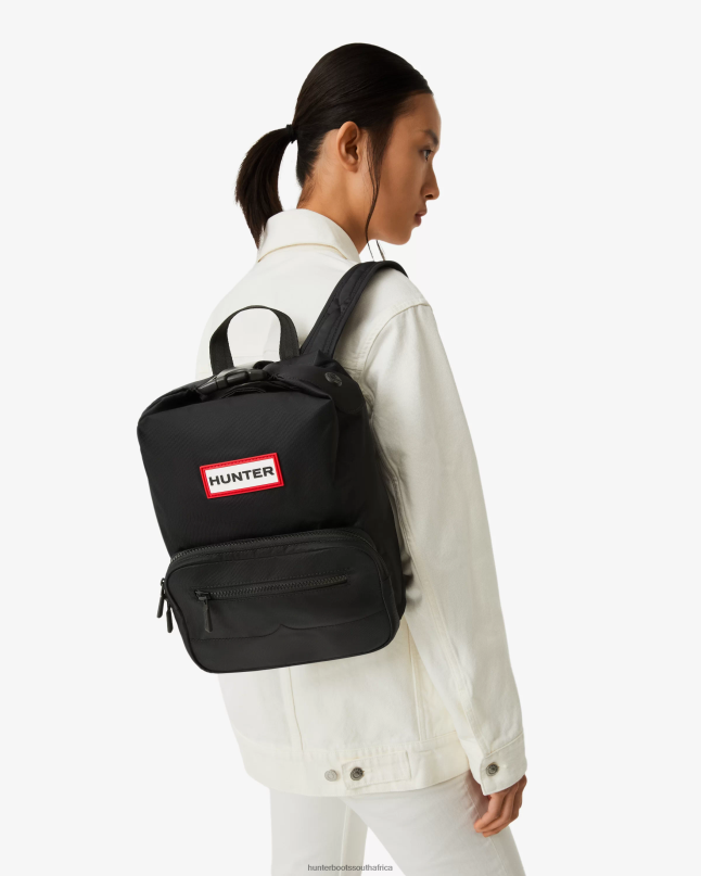 Men Mini Nylon Pioneer Top Clip Backpack 8D4VJ423 Hunter Black