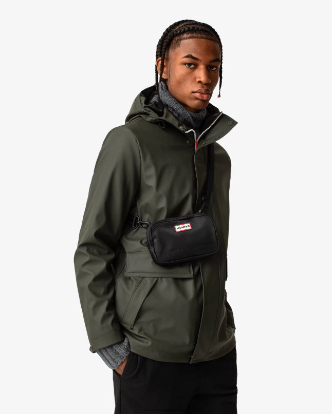 Men Nylon Keeper Phone Pouch 8D4VJ394 Hunter Black