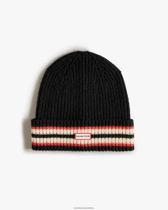 Men Branded Stripe Cuff Beanie 8D4VJ617 Hunter Black