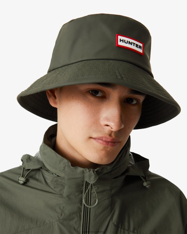 Men Rubberised Rain Bucket Hat 8D4VJ416 Hunter