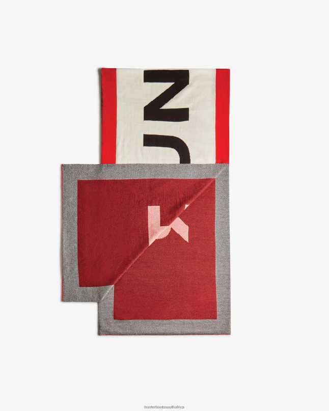 Men Branded Scarf 8D4VJ440 Hunter Logo Red