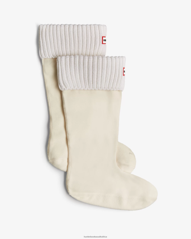 Men Recycled Half Cardigan Cuff Tall Boot Socks 8D4VJ490 Hunter White