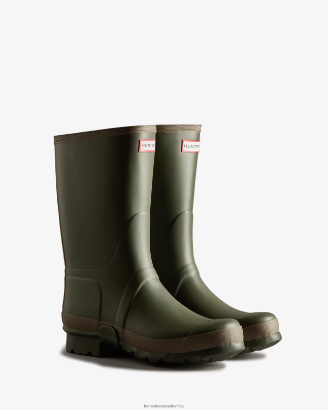 Men Gardener Rain Boots 8D4VJ529 Hunter Dark Olive/Clay