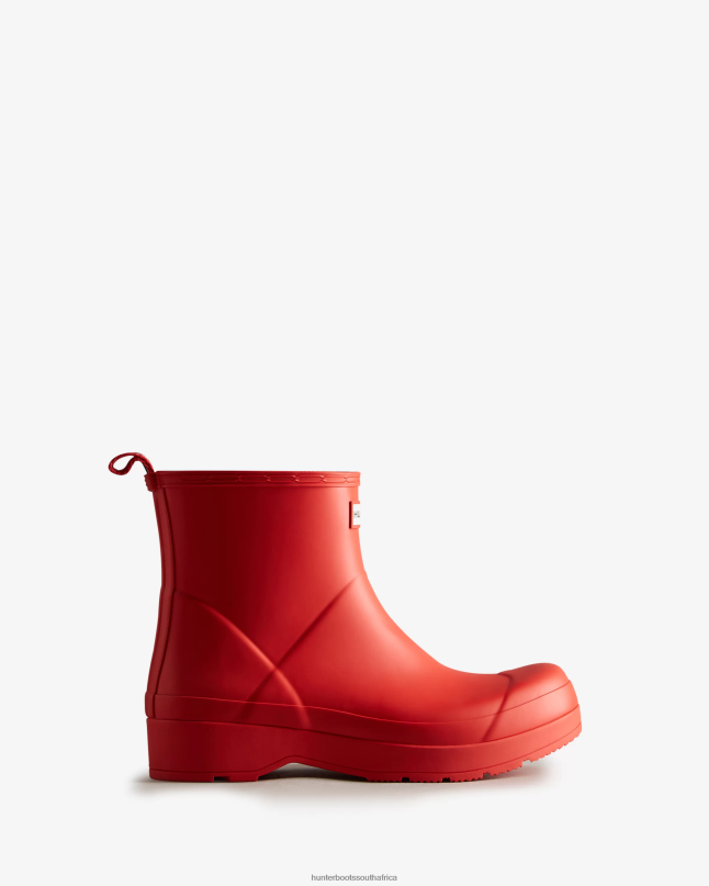 Men Play Short Rain Boots 8D4VJ526 Hunter Logo Red