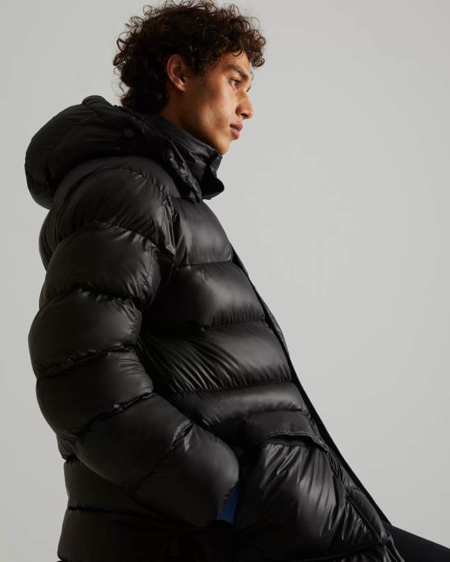 Men Insulated Rubberized Puffer Coat 8D4VJ616 Hunter Black