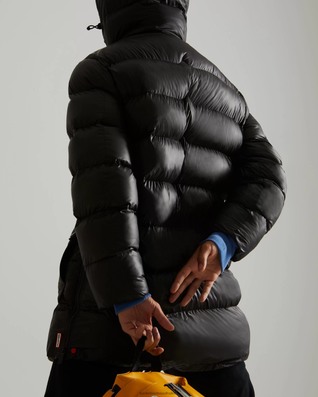 Men Insulated Rubberized Puffer Coat 8D4VJ616 Hunter Black