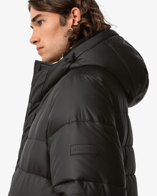 Men Intrepid Insulated Long Puffer Coat 8D4VJ608 Hunter Black