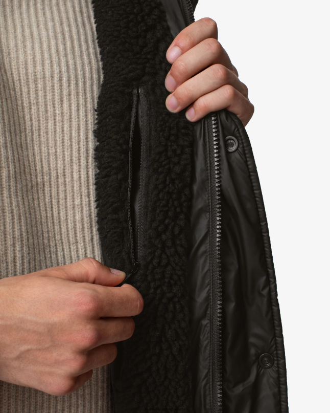 Men Intrepid Insulated Long Puffer Coat 8D4VJ608 Hunter Black