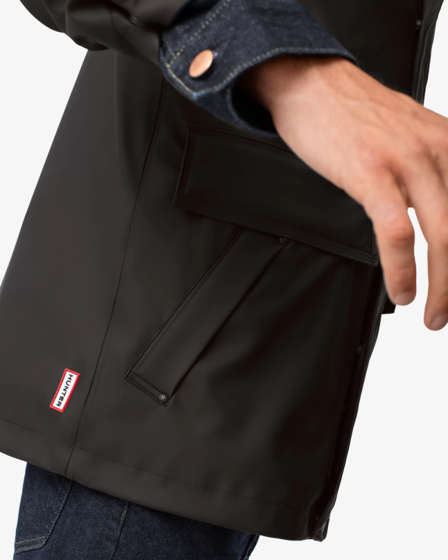 Men Lightweight Waterproof Rain Jacket 8D4VJ601 Hunter Black