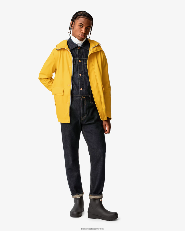 Men Lightweight Waterproof Rain Jacket 8D4VJ603 Hunter Yellow