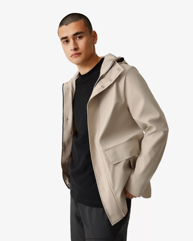 Men Lightweight Waterproof Rain Jacket 8D4VJ604 Hunter Skimming Stone