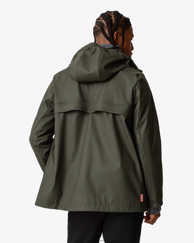 Men Lightweight Waterproof Rain Jacket 8D4VJ609 Hunter Dark Olive