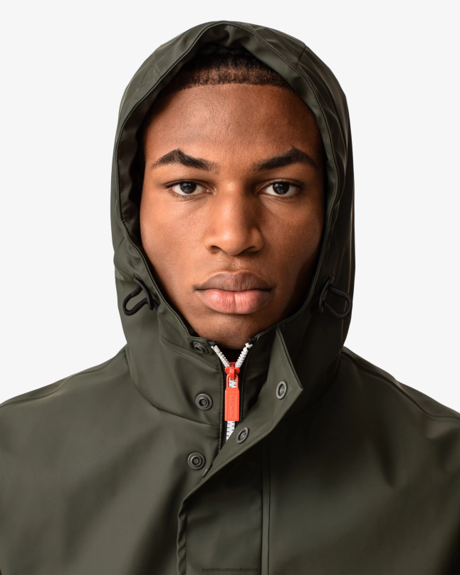 Men Lightweight Waterproof Rain Jacket 8D4VJ609 Hunter Dark Olive