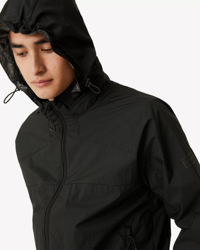 Men Travel Recycled Nylon Shell Jacket 8D4VJ605 Hunter Black