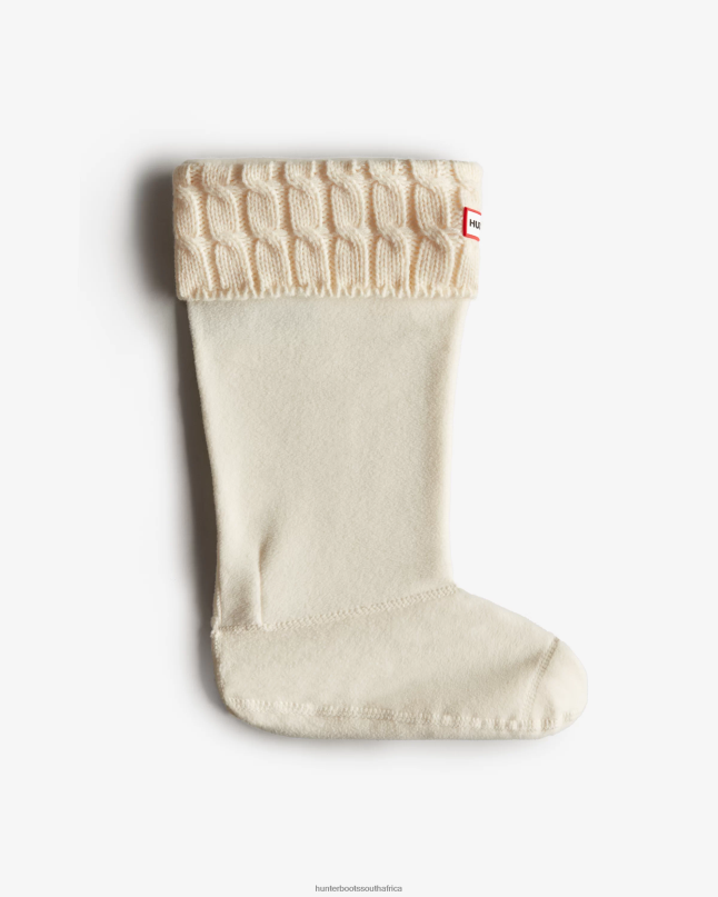 Women 6 Stitch Cable Knitted Cuff Tall Boot Socks 8D4VJ475 Hunter White