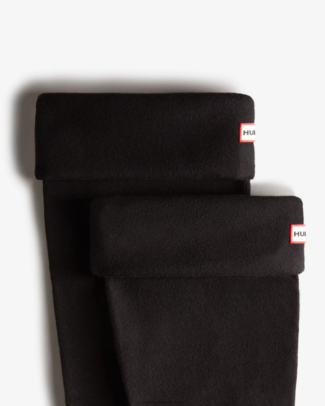 Women Recycled Fleece Cuff Wide Tall Boot Socks 8D4VJ487 Hunter Black