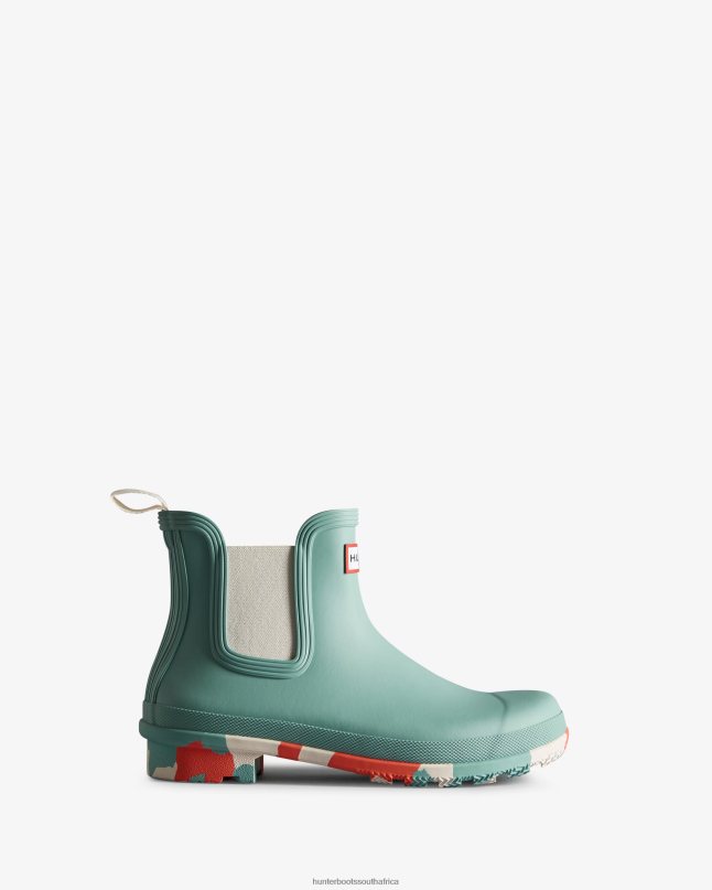 Women Colour Splash Sole Chelsea Boots 8D4VJ280 Hunter Birdseye Blue/White Willow/Persimmon Pink