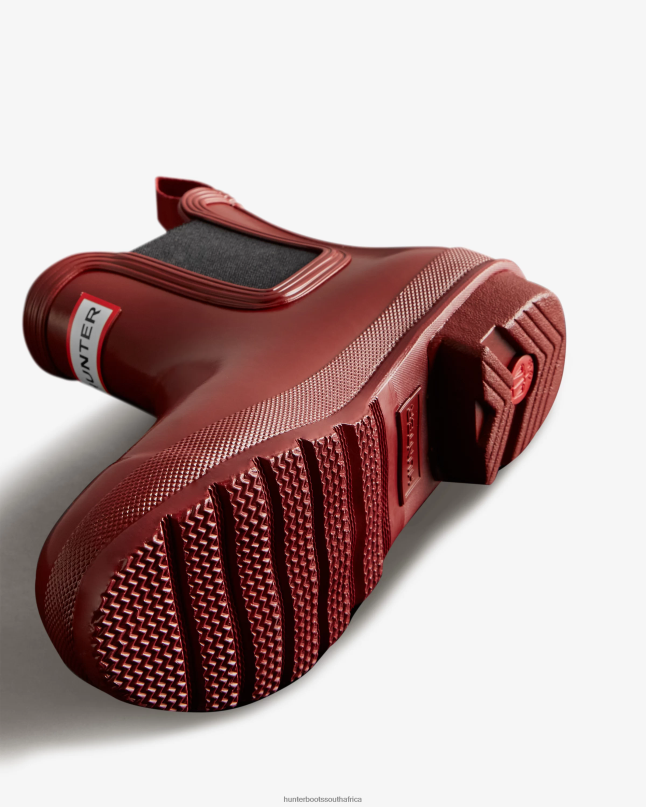 Women Original Gloss Chelsea Boots 8D4VJ175 Hunter Fall Red/Black