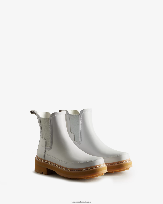 Women Refined Stitch Detail Chelsea Boots 8D4VJ219 Hunter Spurrey White