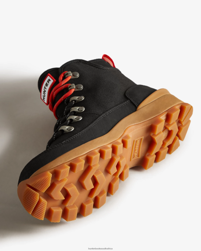 Women Canvas Desert Commando Boots 8D4VJ117 Hunter Black