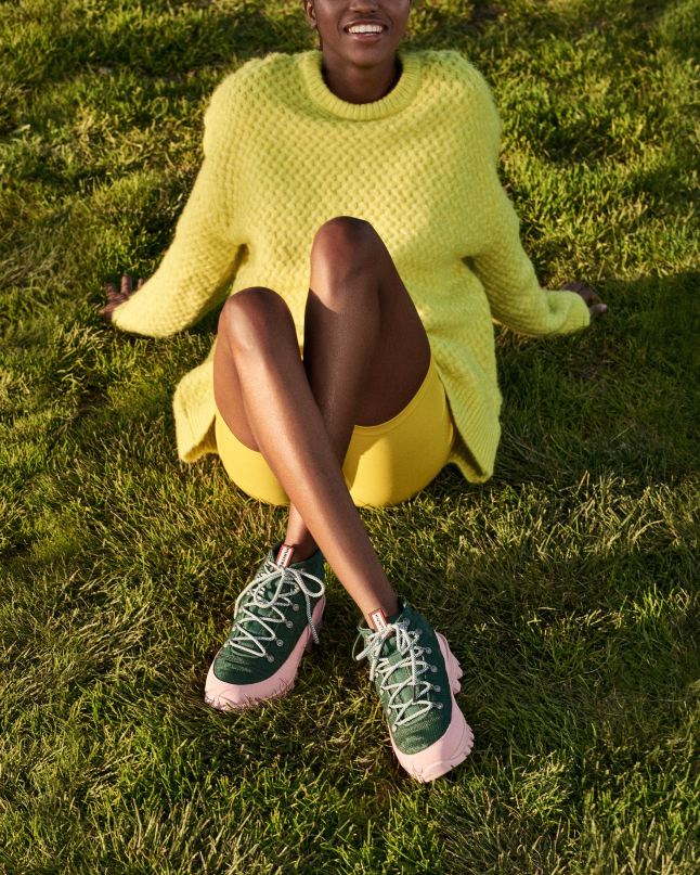 Women Travel Explorer Lace-Up Commando Boots 8D4VJ146 Hunter Thicket Green/Faded Rose