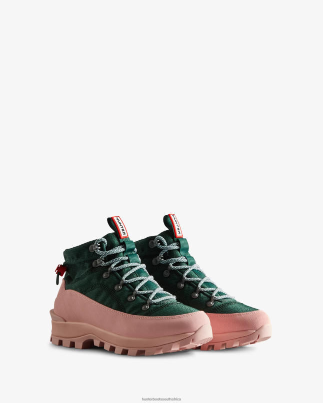Women Travel Explorer Lace-Up Commando Boots 8D4VJ146 Hunter Thicket Green/Faded Rose