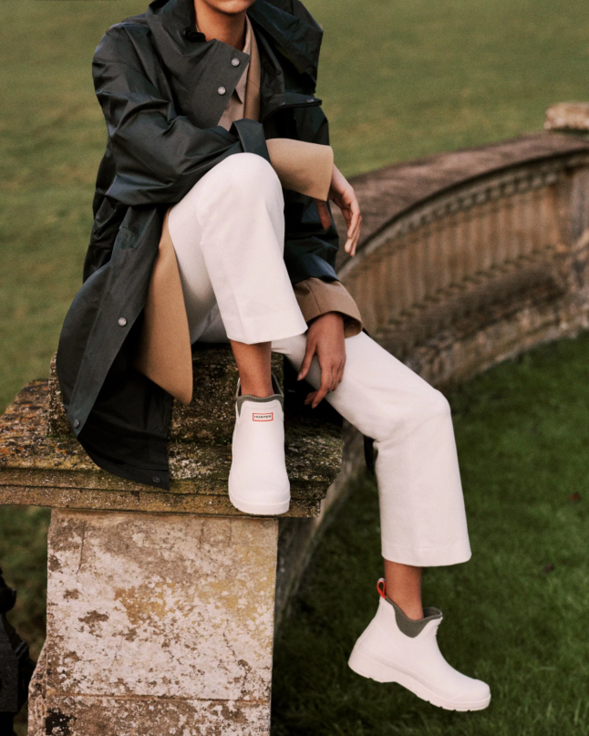 Women Play Neoprene Chelsea Boots 8D4VJ4 Hunter Shaded White/Lichen Green