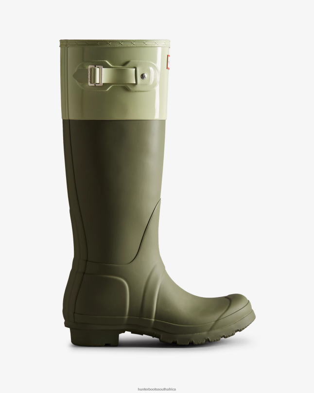 Women Colour Block Tall Rain Boots 8D4VJ169 Hunter Lichen Green/Muffled Green