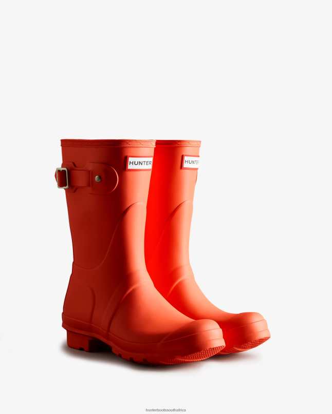 Women Original Short Rain Boots 8D4VJ306 Hunter Sun-Cup Orange