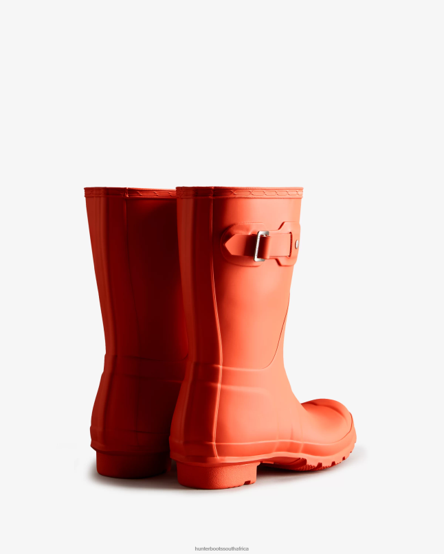 Women Original Short Rain Boots 8D4VJ306 Hunter Sun-Cup Orange