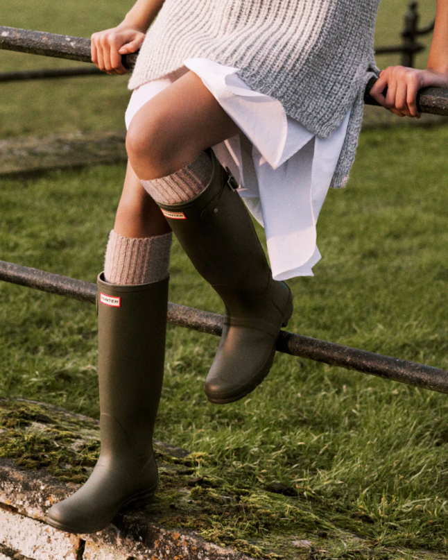 Women Original Tall Rain Boots 8D4VJ91 Hunter Olive Leaf