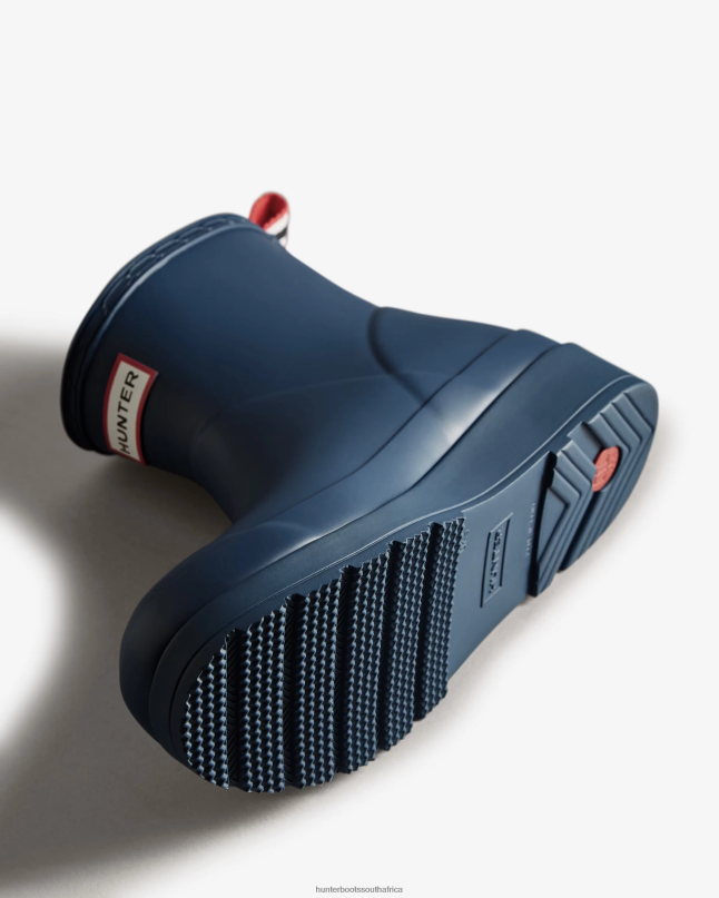 Women Play Short Rain Boots 8D4VJ214 Hunter Kerhuelen Navy