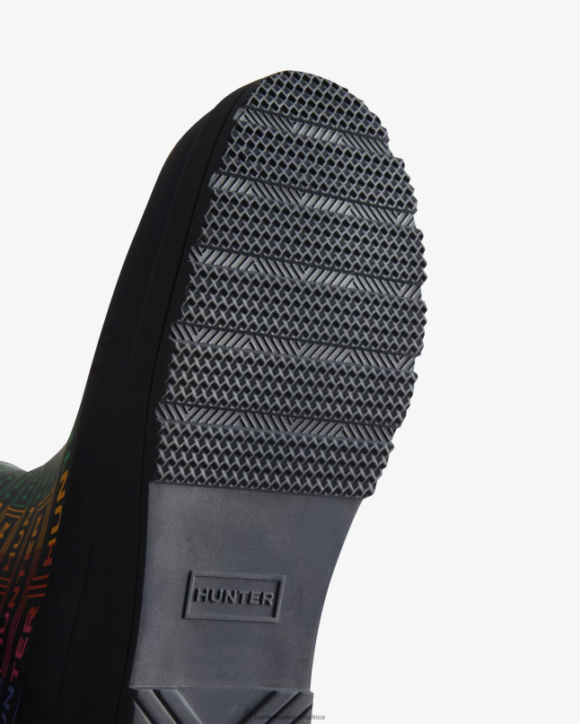 Women Play Short Rainbow Logo Print Rain Boots 8D4VJ315 Hunter Logo Rainbow Xray Navy