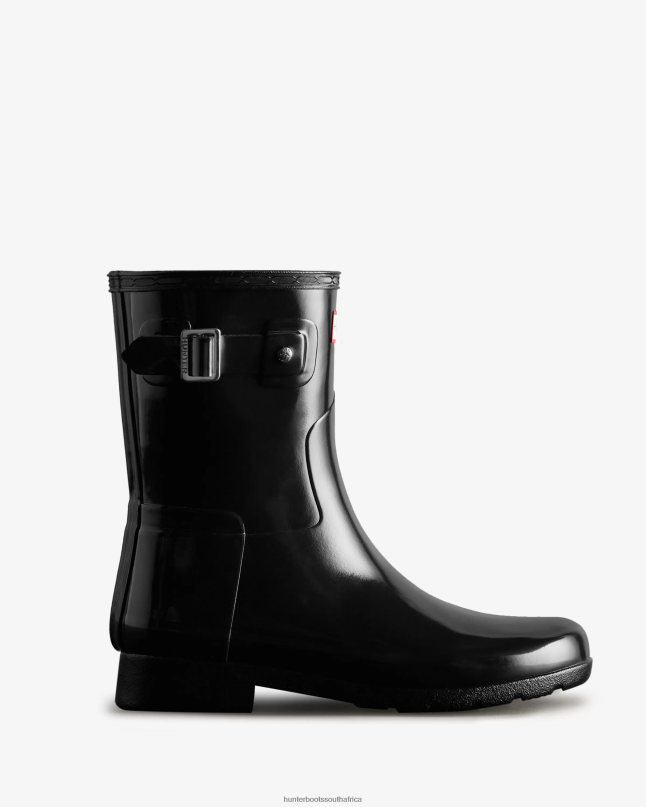 Women Refined Slim Fit Short Gloss Rain Boot 8D4VJ178 Hunter Black