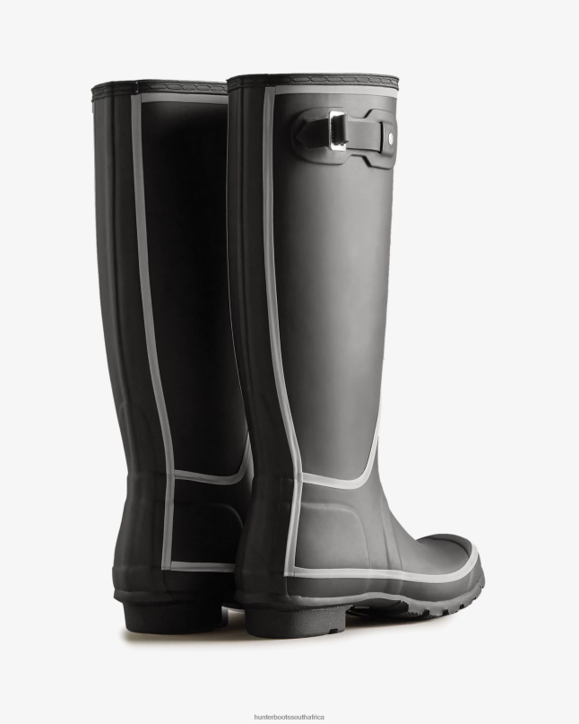 Women Reflective Outline Tall Rain Boots 8D4VJ203 Hunter Black