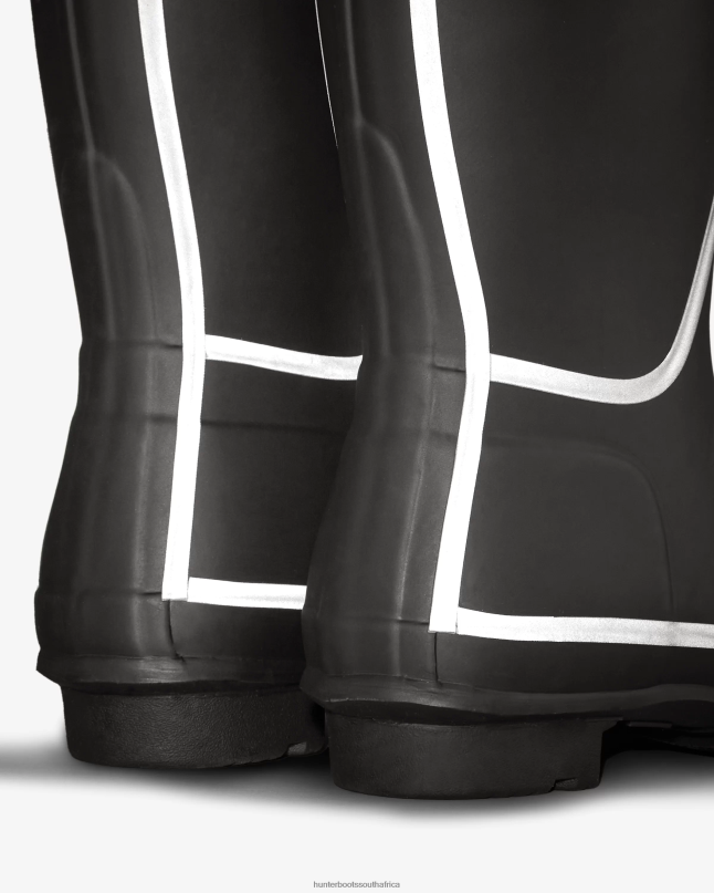 Women Reflective Outline Tall Rain Boots 8D4VJ203 Hunter Black