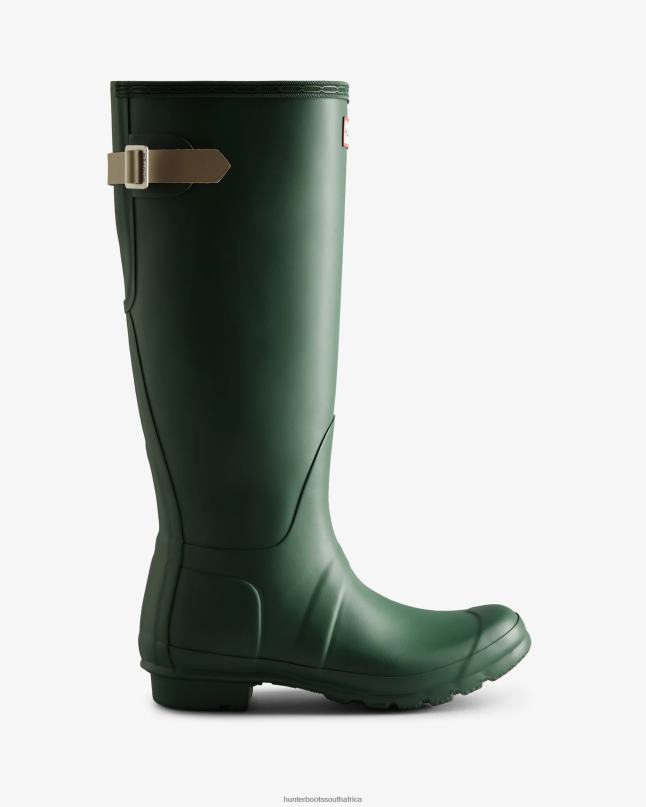 Women Tall Back Adjustable Rain Boots 8D4VJ65 Hunter Thicket Green/Skimming Stone