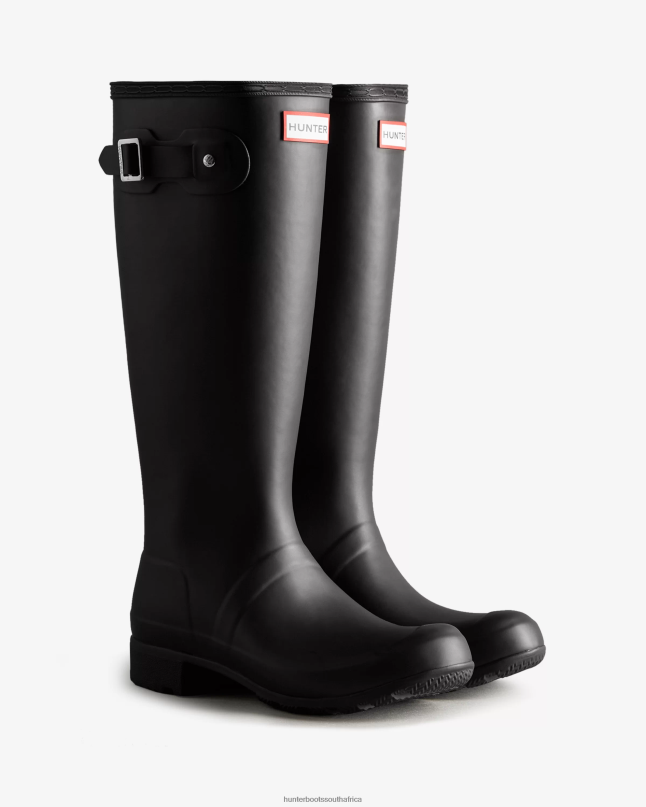 Women Tour Foldable Tall Rain Boots 8D4VJ167 Hunter Black