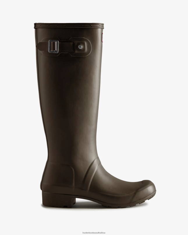 Women Tour Foldable Tall Rain Boots 8D4VJ194 Hunter Bitter Chocolate