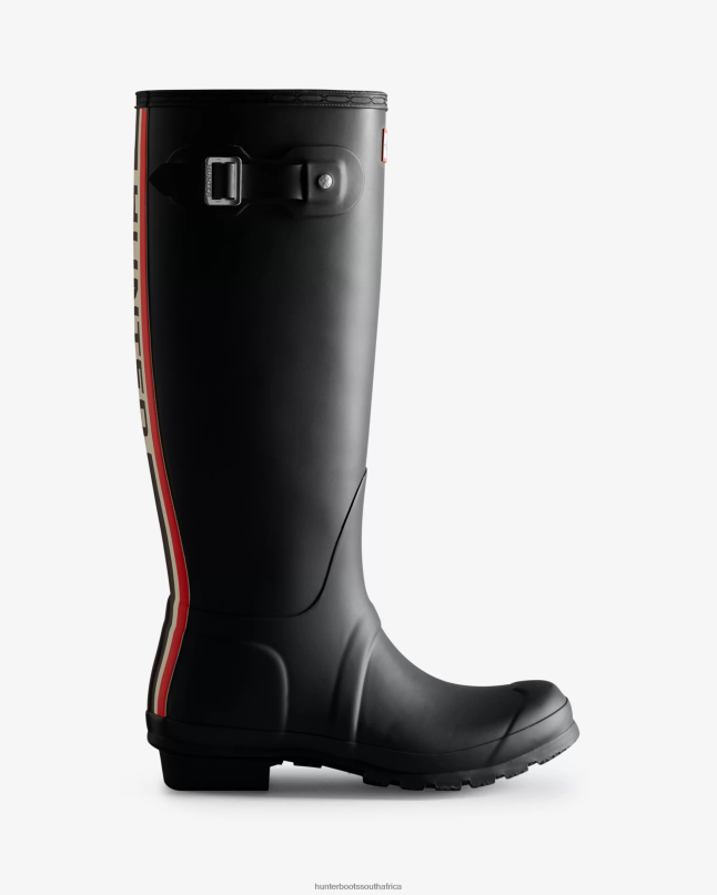 Women Tri-Colour Logo Backstrap Tall Rain Boots 8D4VJ8 Hunter Black