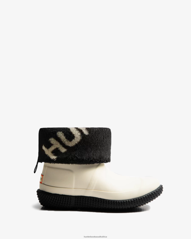 Women Insulated Roll Top Logo Vegan Shearling Boots 8D4VJ273 Hunter White Willow