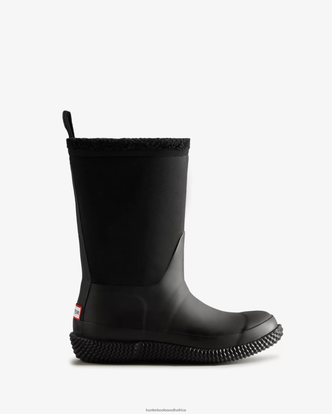 Women Insulated Roll Top Logo Vegan Shearling Boots 8D4VJ331 Hunter Black/White Willow