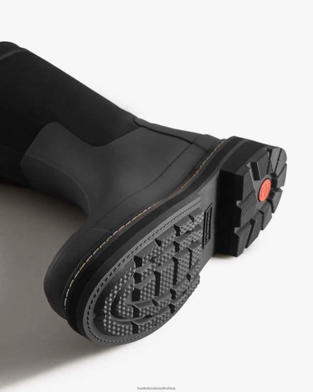 Women Refined Stitch Roll Top Vegan Shearling Boots 8D4VJ211 Hunter Black