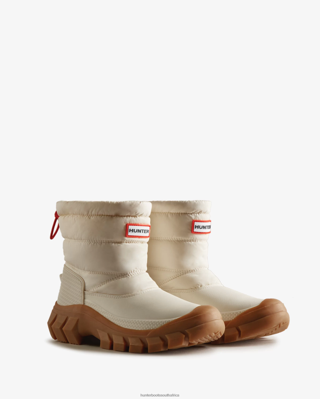 Women Intrepid Insulated Short Snow Boots 8D4VJ319 Hunter White Willow/Gum