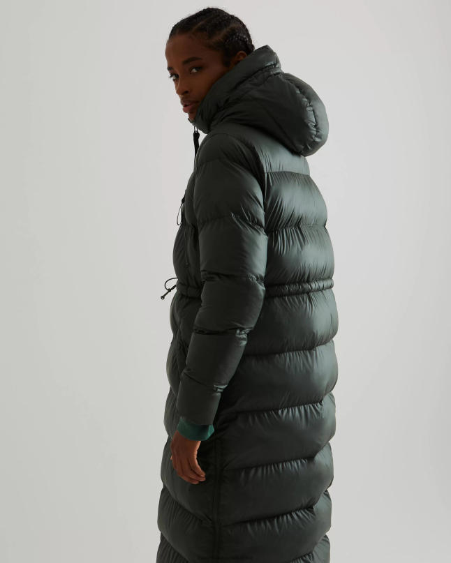 Women Insulated Rubberized Long Puffer Coat 8D4VJ369 Hunter Arctic Moss Green