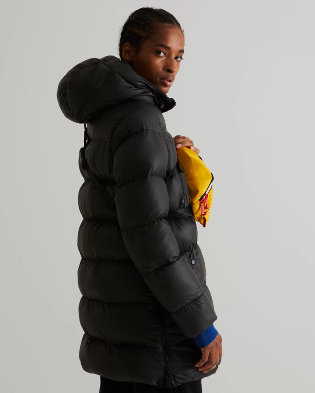 Women Insulated Rubberized Puffer Jacket 8D4VJ355 Hunter Black