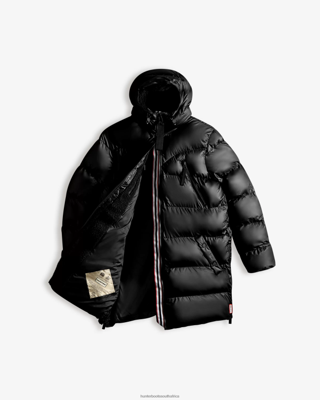 Women Insulated Rubberized Puffer Jacket 8D4VJ355 Hunter Black