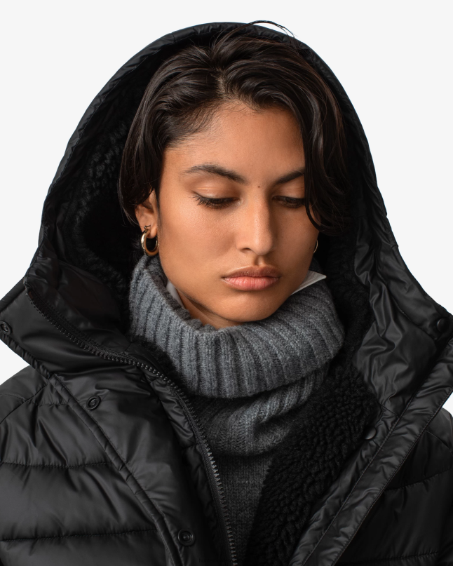 Women Intrepid Insulated Mid Puffer Jacket 8D4VJ362 Hunter Black