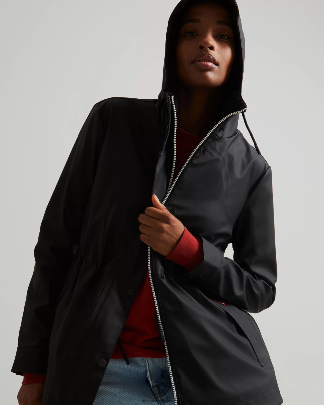 Women Lightweight Waterproof Jacket 8D4VJ335 Hunter Black