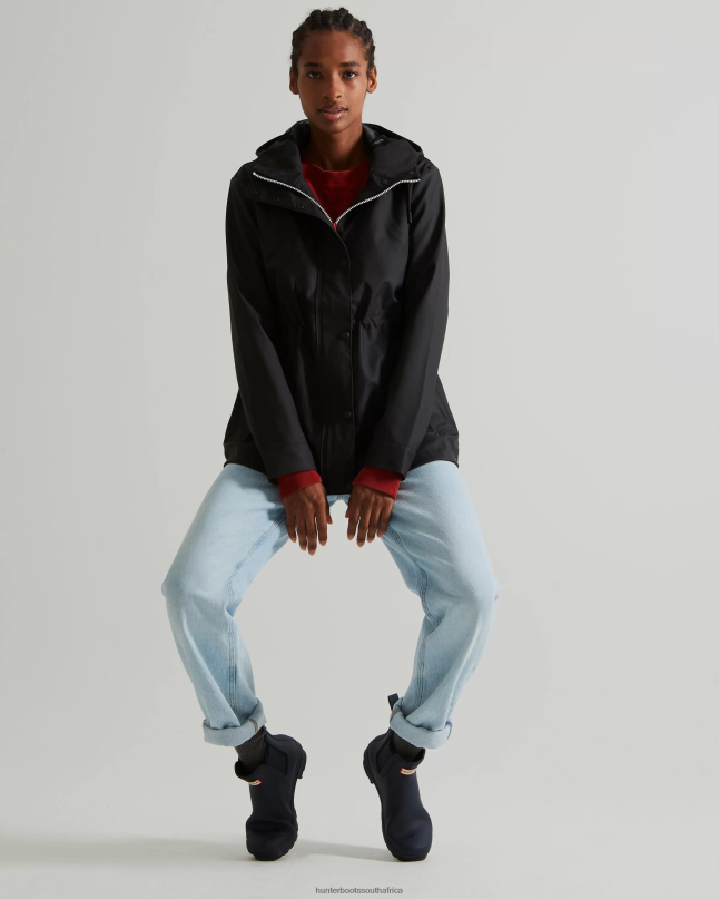 Women Lightweight Waterproof Jacket 8D4VJ335 Hunter Black